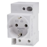 Schneider Electric German Mains Connector Type F - German Schuko, 16A, DIN Rail Mount, 250 V ac