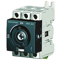 Socomec 3 Pole DIN Rail Non Fused Isolator Switch - NO/3NC (Auxiliary), 100 A Maximum Current, 45 kW Power Rating
