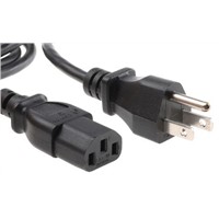 TE Connectivity 2.2m power cord, C13, IEC to NEMA 5-15, US Plug, 10 A, 125 V ac
