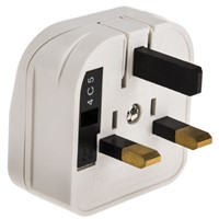 PowerConnections Europe to UK Mains Connector Converter, Rated At 3A