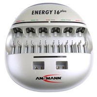 Ansmann Energy 16 Plus NiCd, NiMH 9V, AA, AAA, C, D Battery Charger with EURO, UKplug