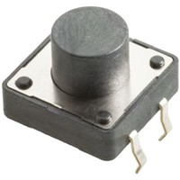 Black Button Tactile Switch, Single Pole Single Throw (SPST) 50 mA @ 12 V dc 5mm Through Hole
