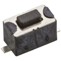 Black Tactile Switch, Single Pole Single Throw (SPST) 50 mA @ 12 V dc 0.8mm Surface Mount