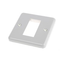 MK Electric White 1 Gang Face Plate Metal Euro Module Faceplate &amp;amp; Mounting Plate