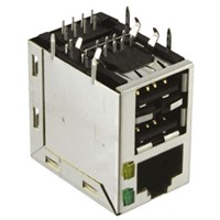 Cat 3 1xRJ45,2xUSB jack,8/8,shielded,LED