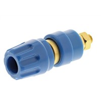 Hirschmann Test &amp;amp; Measurement 35A, Blue Binding Post With Brass Contacts and Gold Plated - 8mm Hole Diameter