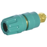 Hirschmann Test &amp;amp; Measurement 35A, Green Binding Post With Brass Contacts and Gold Plated - 8mm Hole Diameter
