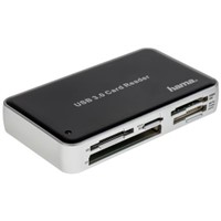 Hama USB 3.0 External Multi Card Reader for Compact Flash Type I, Compact Flash Type II, Memory Stick, Memory Stick