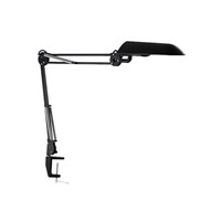 Luxo Fluorescent Desk Lamp, 13 W, Reach:850mm, Adjustable Arm, Black, 240 V ac, Lamp Included