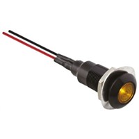 Marl Red EMC Panel LED, Solder Tab Termination, 12 V dc, 8.1 x 7.5mm Mounting Hole Size