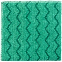 Rubbermaid Commercial Products Pack of 12 Green Hygen Microfibre Cloths for General Cleaning Use