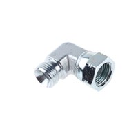 Parker Steel Zinc Plated Hydraulic Elbow Threaded Adapter, 8C6MK4S, G 1/2 Male G 1/2 Female