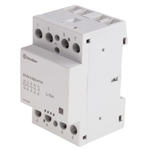 Finder DIN Rail Non-Latching Relay - 3PDT, 24 V dc, 24 V ac Coil, 63A Switching Current, 4 Pole