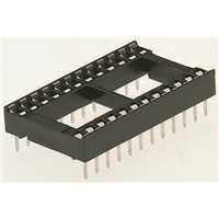Winslow, W3100 2.54mm Pitch Vertical 24 Way, Through Hole Stamped Pin Open Frame IC Dip Socket, 10A