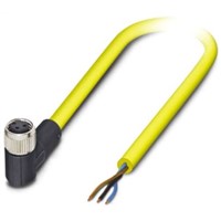 Phoenix Contact, SAC-3P- 2.0-542/M8 FR BK Series, Right Angle M8 to Unterminated Cable assembly, 2m Cable
