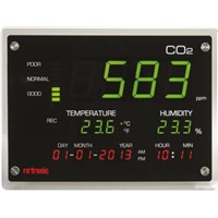 Rotronic Instruments CO2-DISPLAY CO2, Humidity, Temperature Data Logger, Maximum Temperature Measurement +60 C,