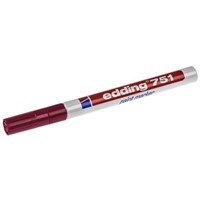 Edding Red 1  2mm Fine Tip Paint Marker Pen for use with Glass, Metal, Plastic, Wood