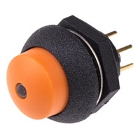 Otto Single Pole Double Throw (SPDT) Momentary Amber LED Push Button Switch, IP68S, Panel Mount, 28V dc