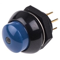 Otto Single Pole Double Throw (SPDT) Momentary Blue LED Push Button Switch, IP68S, Panel Mount, 28V dc