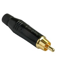 Amphenol Black Cable Mount RCA Plug, Gold