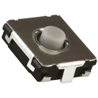 Grey Push Plate Tactile Switch, SPST 20 mA 2.5mm