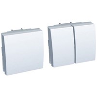 White 16 A Flush, Surface Mount Rocker Light Switch Polar, 2 Way Satin, 250 V ac 45mm IP21 Polycarbonate