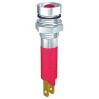 Signal Construct Red Indicator, Screw Termination, 230 V, 8mm Mounting Hole Size