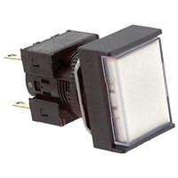 Omron, A16 Illuminated White Rectangular Push Button, DPDT-NO/NC, 16mm Momentary PCB Pin