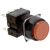 Omron, A16 Illuminated Red Round Push Button, DPDT-NO/NC, 16mm Momentary PCB Pin