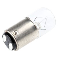 Eaton BA15d Incandescent Bulb, Clear, 24 V, 49  54 mA