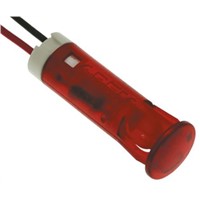 Apem Red Flashing LED Indicator, Lead Wires Termination, 12 V dc, 8mm Mounting Hole Size