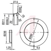 Fan Inlet Ring for use with Backward Curved Centrifugal Fan
