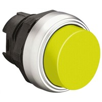 Lovato Extended Yellow Push Button Head - Spring Return, Platinum Series, 22mm Cutout