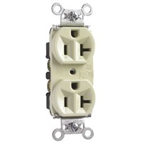 PASS &amp;amp; SEYMOUR White 2 Gang Plug Socket, 20A, NEMA 5-20R