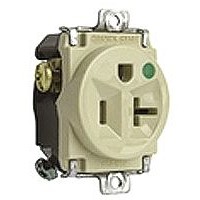 PASS &amp;amp; SEYMOUR White 1 Gang Plug Socket, 20A, NEMA