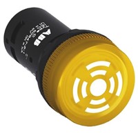 ABB, Compact, Panel Mount Yellow LED Buzzer, 22mm Cutout, IP66, IP67, IP69K, Round, 15 mA