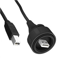 Bulgin Male USB A to Male USB B USB Cable, 3m