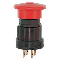 Honeywell Double Pole Double Throw (DPDT) Pull to Reset, Push to Lock Push Button Switch, 22 (Dia.)mm, Panel Mount