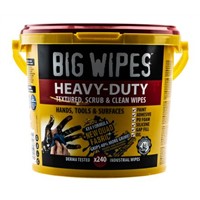 Big Wipes Tub of 240 Blue HEAVY-DUTY Wet Wipes for Heavy Duty Cleaning Use