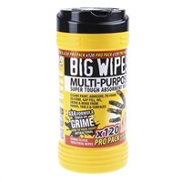 Big Wipes Tub of 120 Yellow MULTI-PURPOSE Wet Wipes for Multi-purpose Use