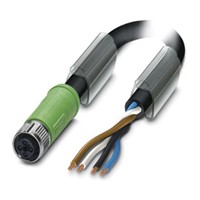 Phoenix Contact, SAC-4P- 1.0-PUR/FST SCO Series, Straight M12 to Unterminated Cable assembly, 10m Cable