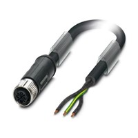 Phoenix Contact, SAC-3P- 1.0-PVC/FSS PE SCO Series, Straight M12 to Unterminated Cable assembly, 2m Cable