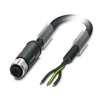 Phoenix Contact, SAC-3P- 5.0-PVC/FSS PE SCO Series, Straight M12 to Unterminated Cable assembly, 5m Cable