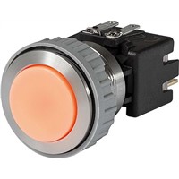 Schurter Double Pole Double Throw (DPDT) Latching Orange LED Push Button Switch, IP64 (Front); IP00 (Rear), 22