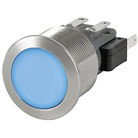 Schurter Single Pole Double Throw (SPDT) Momentary Blue LED Push Button Switch, IP40 (Front Side Mechanical), IP40 /