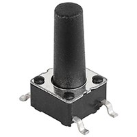 IP40 Black Button Tactile Switch, Single Pole Single Throw (SPST) 0.8mm Through Hole
