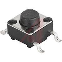 IP40 Black Button Tactile Switch, Single Pole Single Throw (SPST) 4.5mm Through Hole
