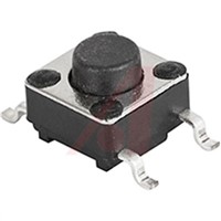 IP40 Black Button Tactile Switch, Single Pole Single Throw (SPST) 6mm Through Hole