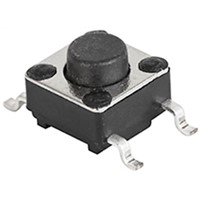 IP40 Black Button Tactile Switch, Single Pole Single Throw (SPST) 3.9mm Through Hole