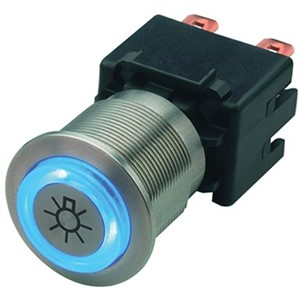 Schurter Single Pole Single Throw (SPST) Latching Blue LED Push Button Switch, IP00, IP40, IP64, 19.1 (Dia.)mm, Panel